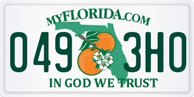 FL license plate 0493HO