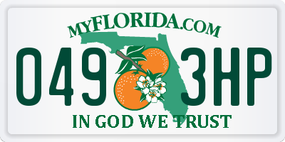 FL license plate 0493HP