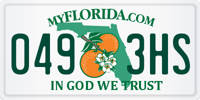 FL license plate 0493HS
