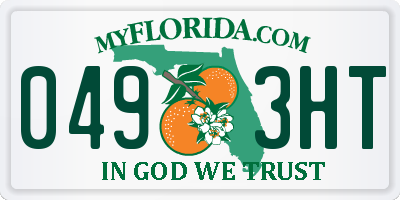 FL license plate 0493HT