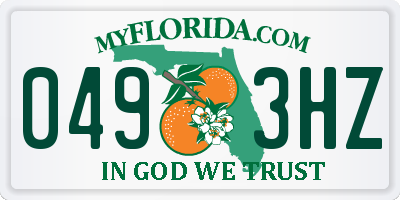 FL license plate 0493HZ