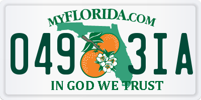 FL license plate 0493IA