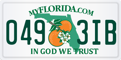 FL license plate 0493IB