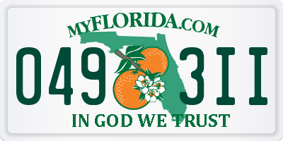 FL license plate 0493II