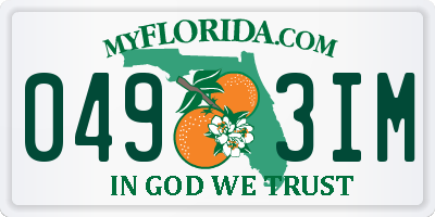 FL license plate 0493IM