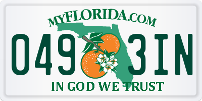FL license plate 0493IN