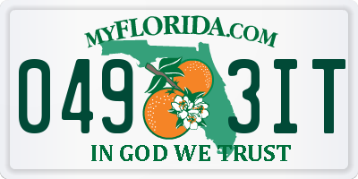 FL license plate 0493IT