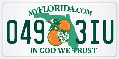 FL license plate 0493IU