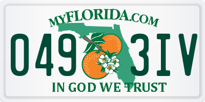 FL license plate 0493IV
