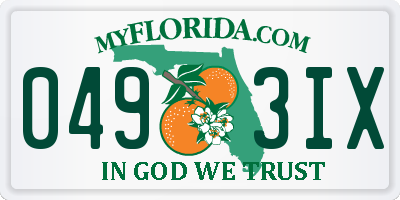 FL license plate 0493IX