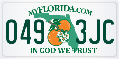FL license plate 0493JC