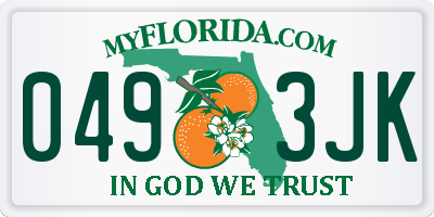FL license plate 0493JK
