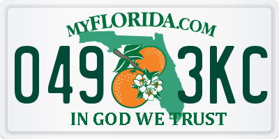 FL license plate 0493KC