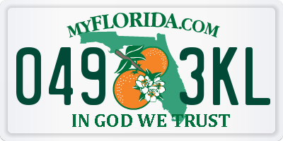 FL license plate 0493KL