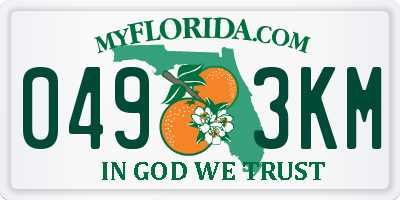 FL license plate 0493KM