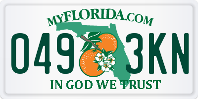 FL license plate 0493KN
