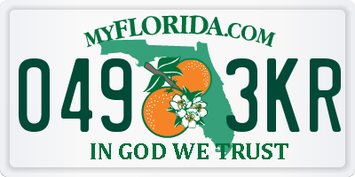 FL license plate 0493KR