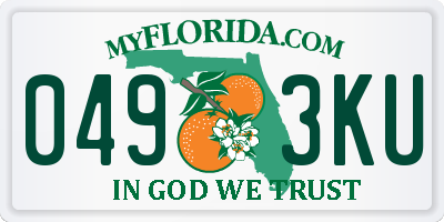 FL license plate 0493KU