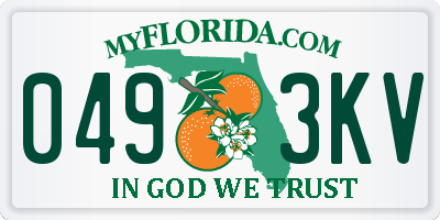 FL license plate 0493KV