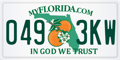 FL license plate 0493KW