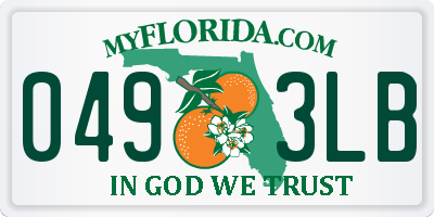 FL license plate 0493LB