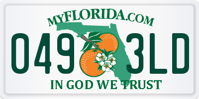 FL license plate 0493LD