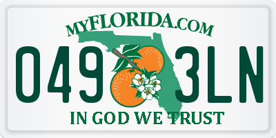 FL license plate 0493LN
