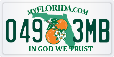 FL license plate 0493MB