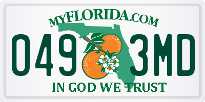 FL license plate 0493MD