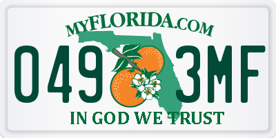 FL license plate 0493MF