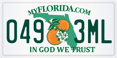 FL license plate 0493ML