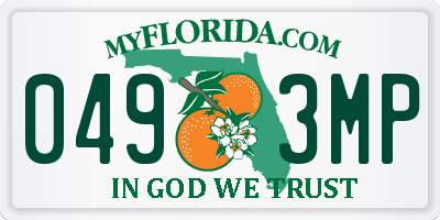 FL license plate 0493MP