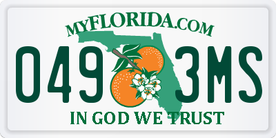 FL license plate 0493MS