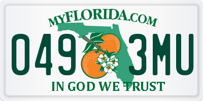 FL license plate 0493MU