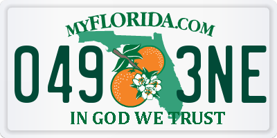 FL license plate 0493NE