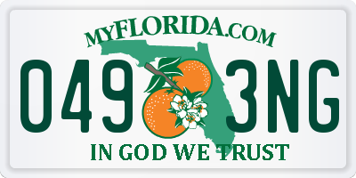 FL license plate 0493NG