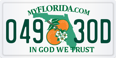 FL license plate 0493OD
