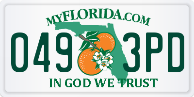 FL license plate 0493PD
