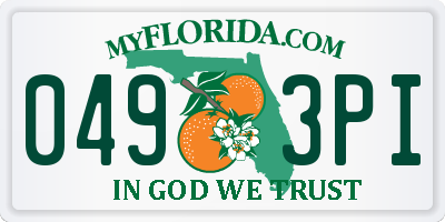 FL license plate 0493PI