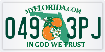 FL license plate 0493PJ