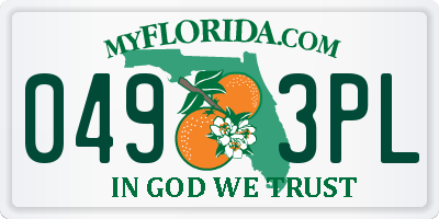 FL license plate 0493PL