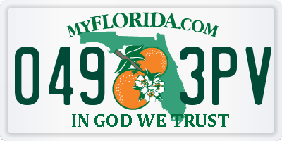 FL license plate 0493PV