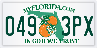 FL license plate 0493PX