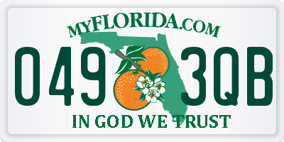 FL license plate 0493QB