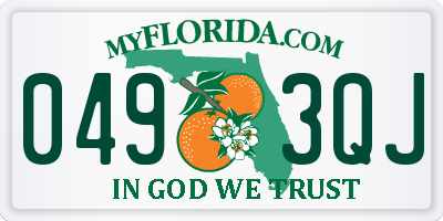 FL license plate 0493QJ