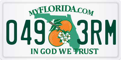 FL license plate 0493RM