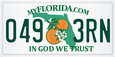 FL license plate 0493RN