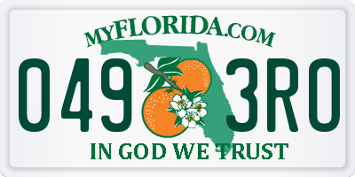 FL license plate 0493RO