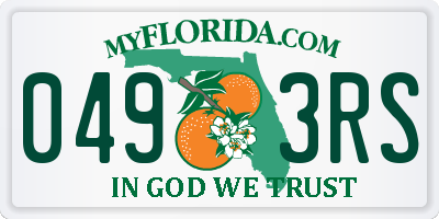 FL license plate 0493RS