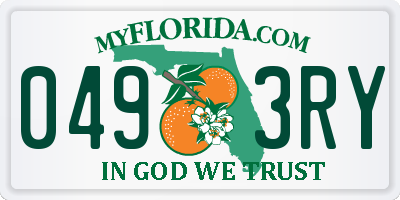 FL license plate 0493RY